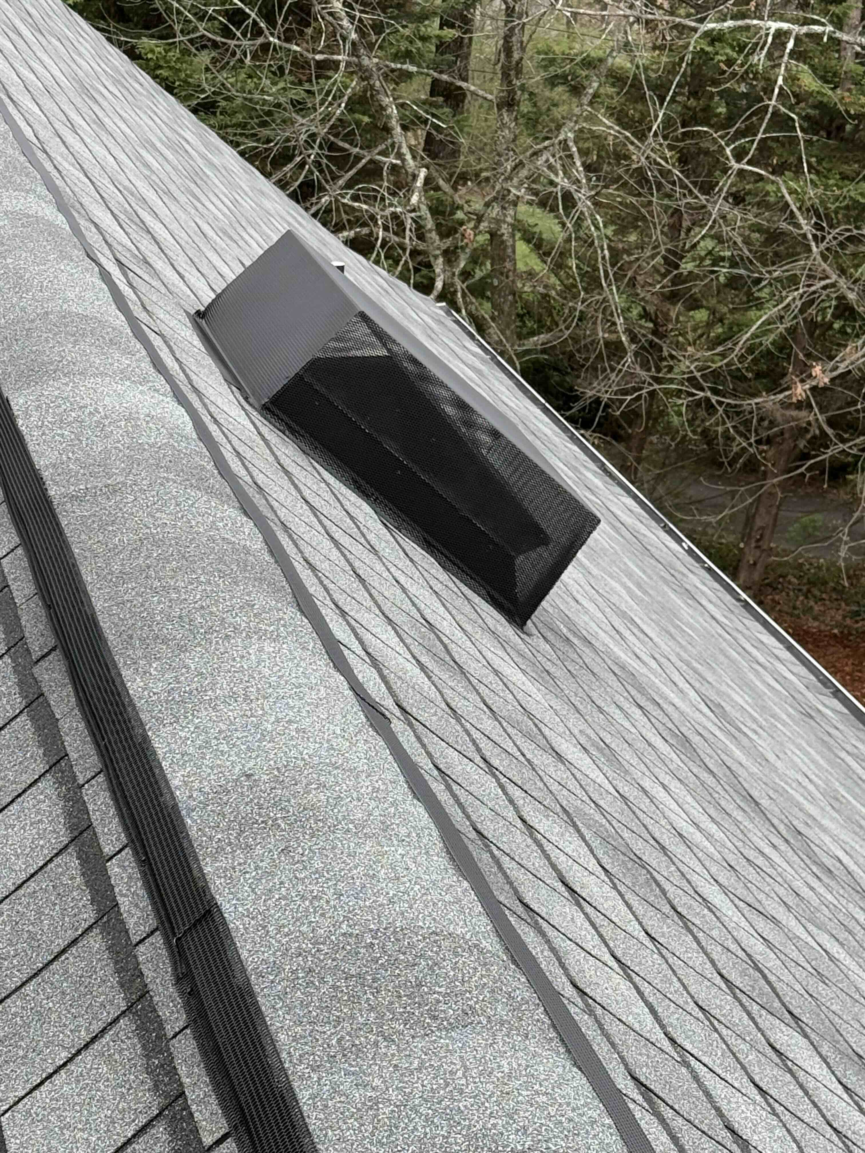 Square roof vent covered with bird-proof exclusion screen