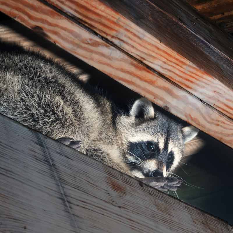 Raccoon Removal of raccoon in georgia home ceiling attic rafter